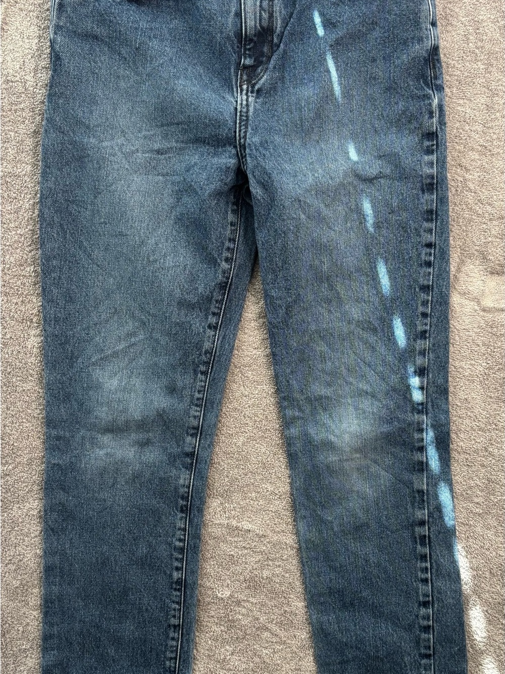 Place Men's Slim Straight Jeans in Dark Blue with Light Fade Accents
